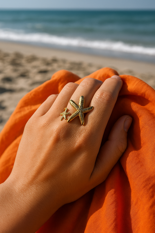 Stainless starfish ring